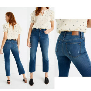 NWT Madewell Cali Demi-Boot Jeans Raw-Hem Edition